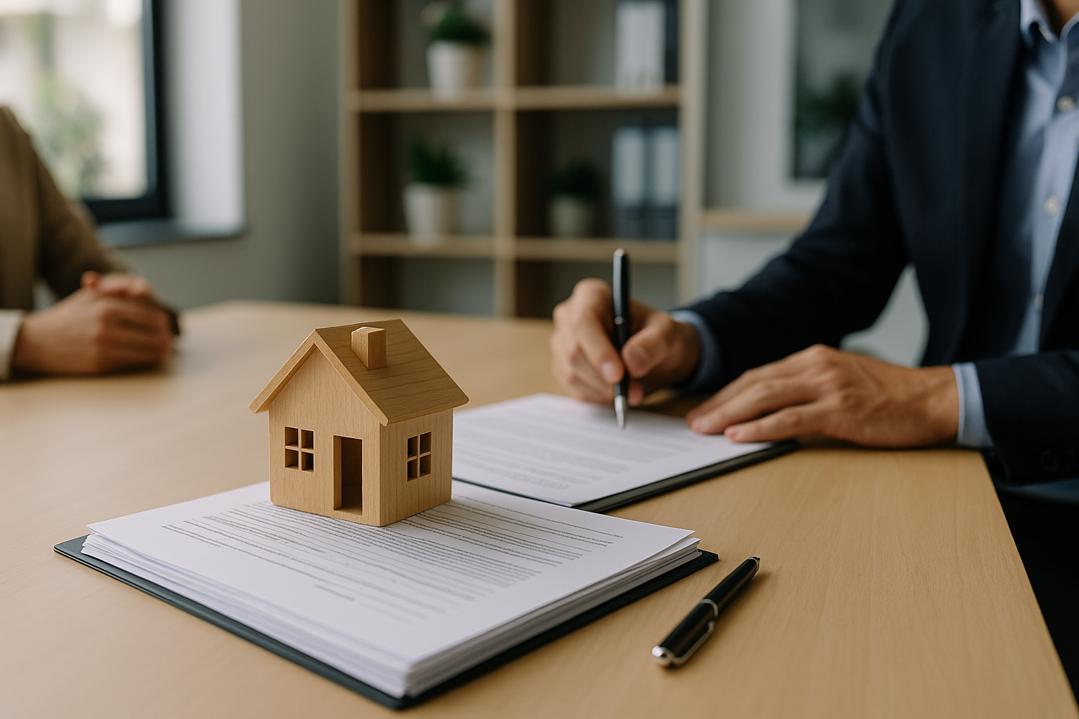 Documenti di mutuo e simbolo di casa su un tavolo, a rappresentare il rapporto tra mutui e mercato immobiliare